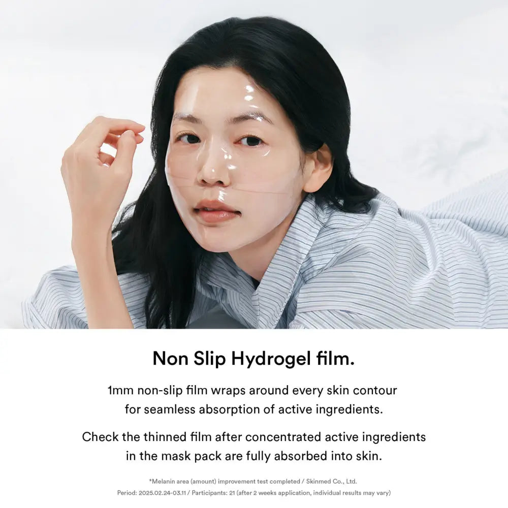 Clear transparent hydrogel film with non slip texture for seamless absorption in glow collagen mask glutathione k-beauty south africa