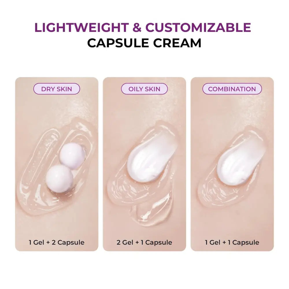 Lightweight jumiso niacinamide overnight cream 50ml with clear gel and white capsules targeting dark spots for all skin types