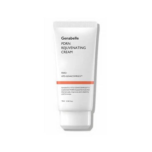 White tube of genabelle pdrn rejuvenating cream 70ml with minimalist design and orange accent stripe for korean skincare south