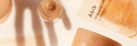 A beige abib mild acidic ph dropper bottle with glass and cap in k-beauty south africa guide for fading dark spots