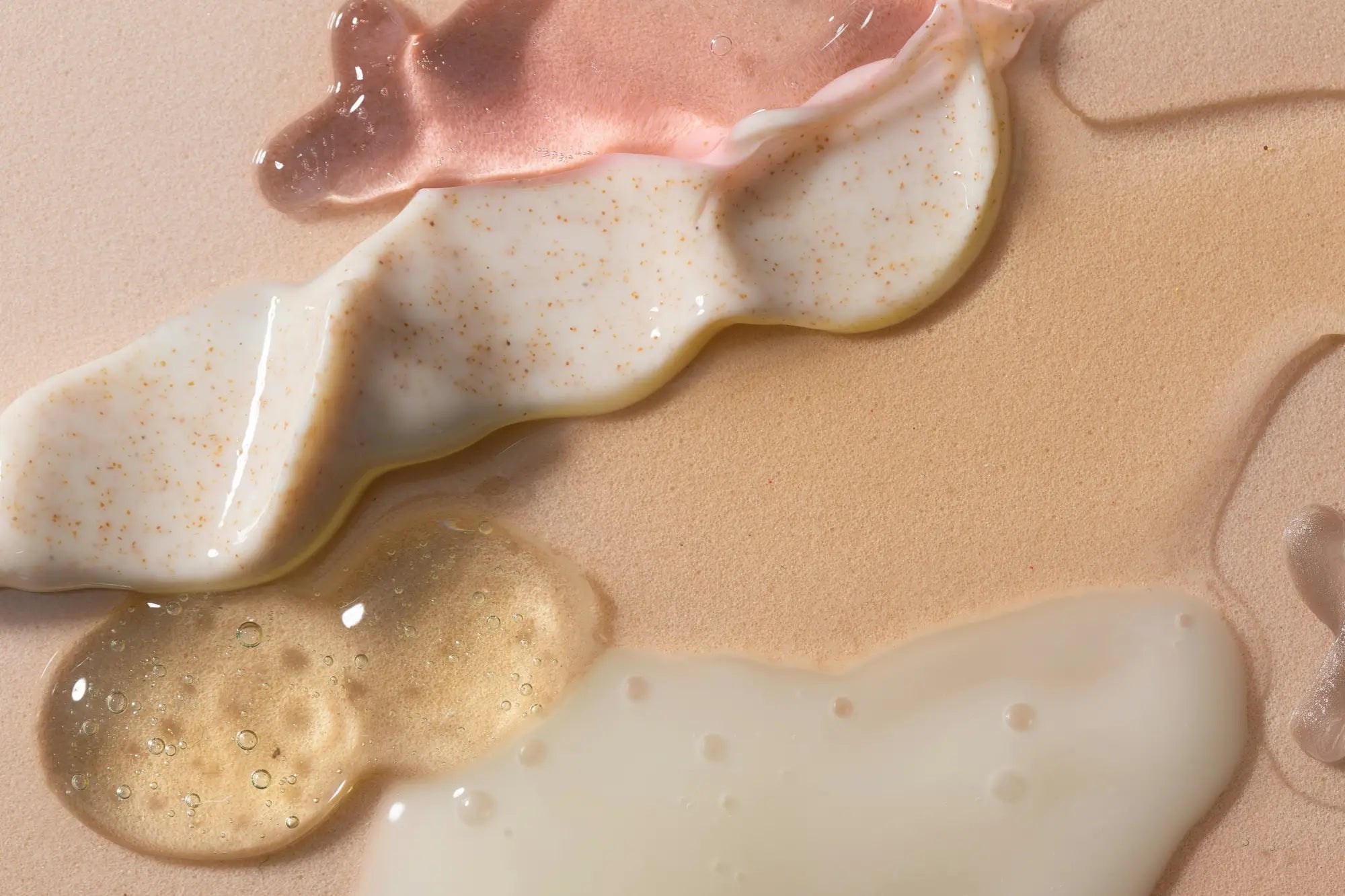 A creamy speckled gel serum with soft pink translucent finish highlighting authentic korean skincare risks in south africa