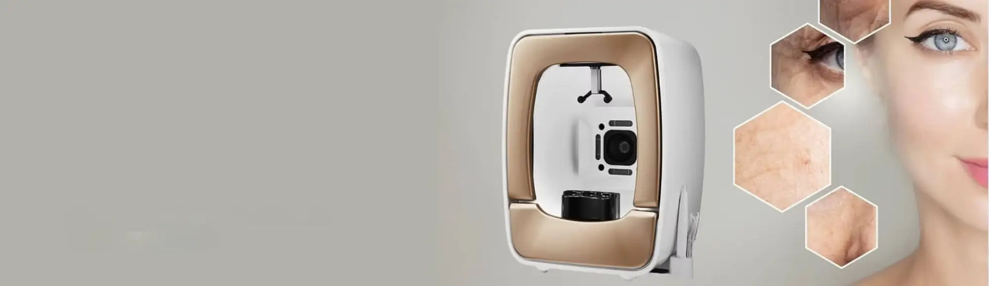 White and gold framed facial scanning device with sleek modern design for ai powered 3d skin analysis in k beauty south africa