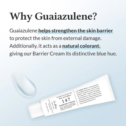 White tube of dr 147 barrier cream 50ml for protection by one of the best korean skincare brands sa the seoul palette