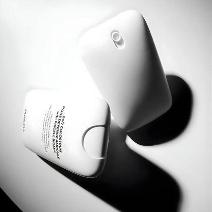 White rectangular colostrum pore defence ampoule 55ml bottle with rounded edges and pigment defective browns label