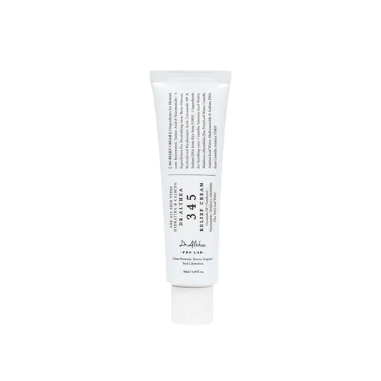 White tube of dr 345 relief cream 50ml designed for soothing skincare south africa and korean skincare south use