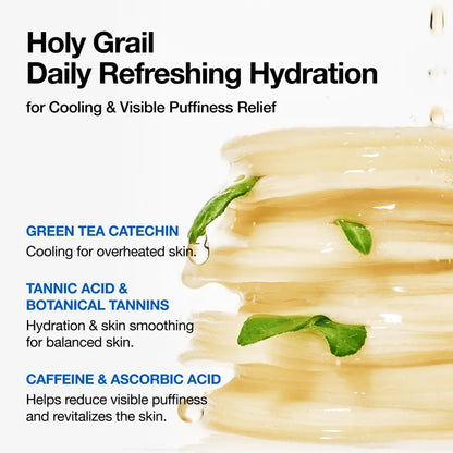 A translucent golden liquid with fresh green mint leaves in 8 hyaluronic acid catechin calming pad for authentic k-beauty