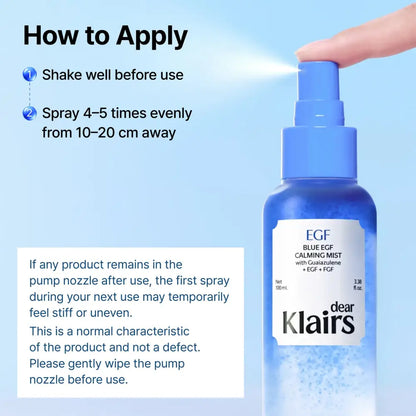 Blue EGF Calming Mist 100ml - Dear Klairs Toners