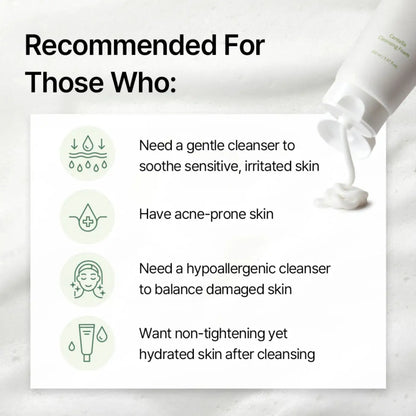 A white tube of centella cleansing foam 150ml dispensing creamy lather for gentle centella cleansing foam use