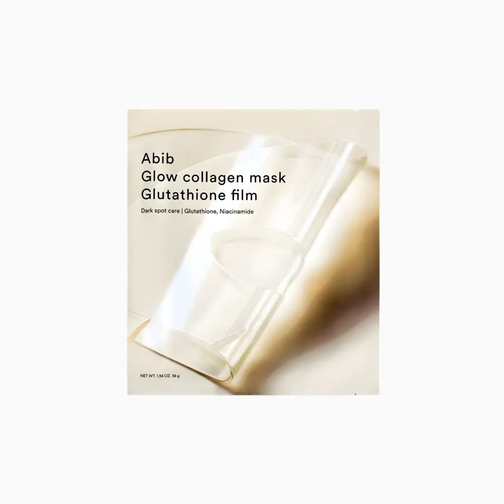 Abib glow collagen mask translucent film for dark spot care with glutathione and niacinamide collagen mask glutathione