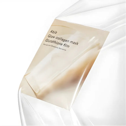 Beige abib glow collagen mask glutathione with translucent glossy film packaging for k-beauty south africa use