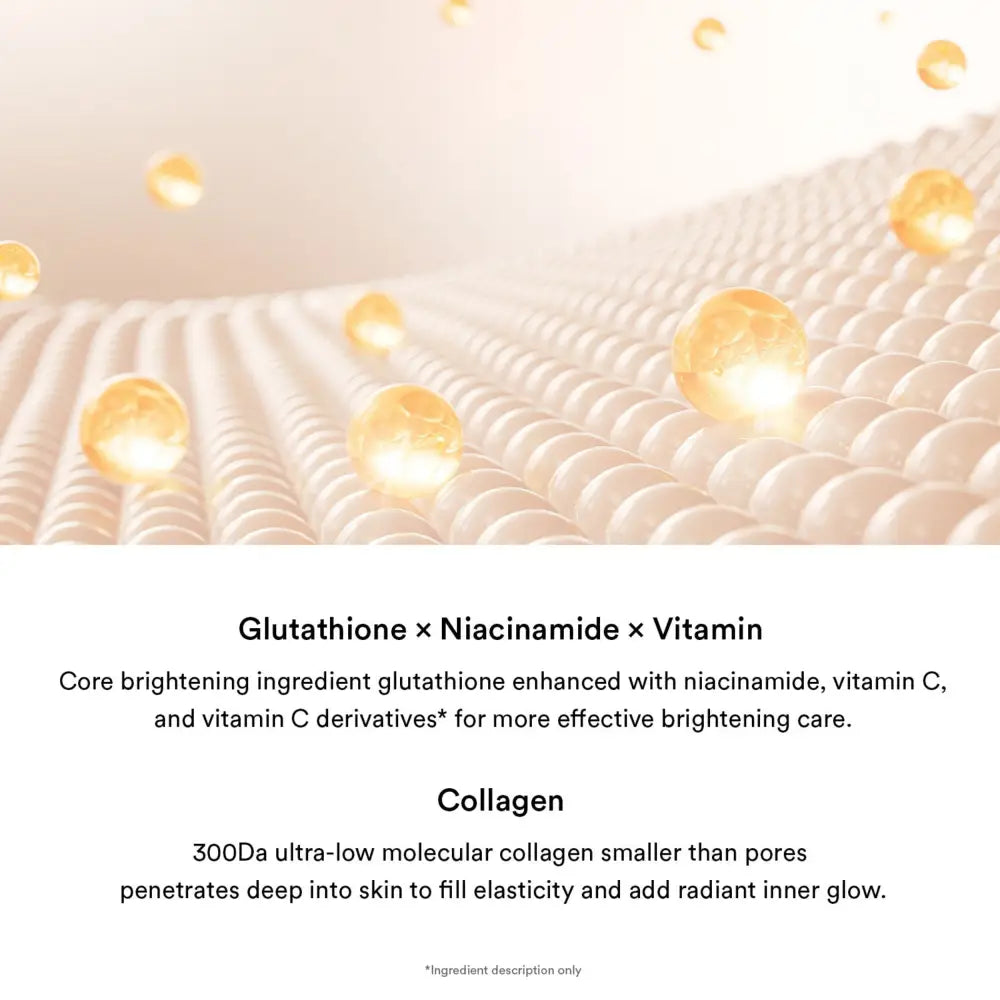 Close-up of textured light beige fabric with golden particles for glow collagen mask collagen mask glutathione k-beauty south africa