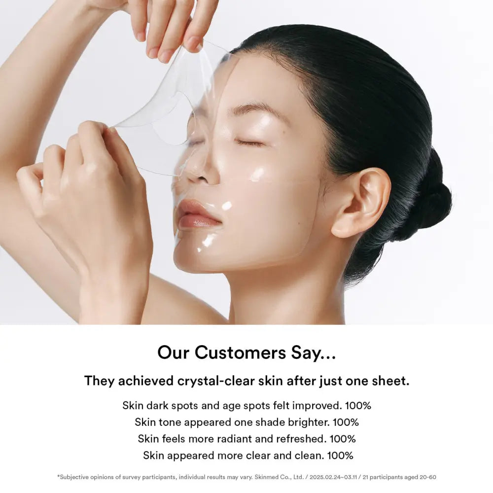 Transparent gel sheet glow collagen mask glutathione film designed for k-beauty south africa skincare routine
