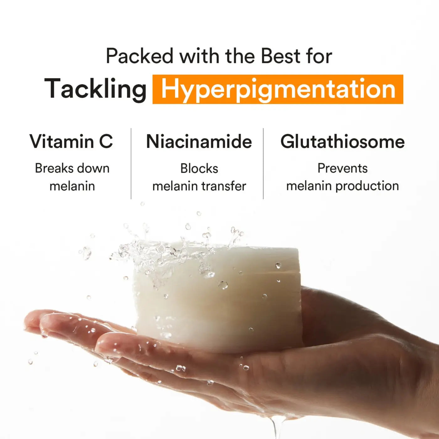 A white cylindrical glutathiosome dark spot pad vita touch with a smooth surface for brightening vitamin c toner use