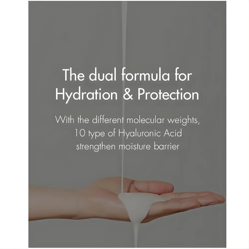 A creamy white hyal reyouth serum being poured into a hand from ceuracle hyal reyouth ten types product packaging