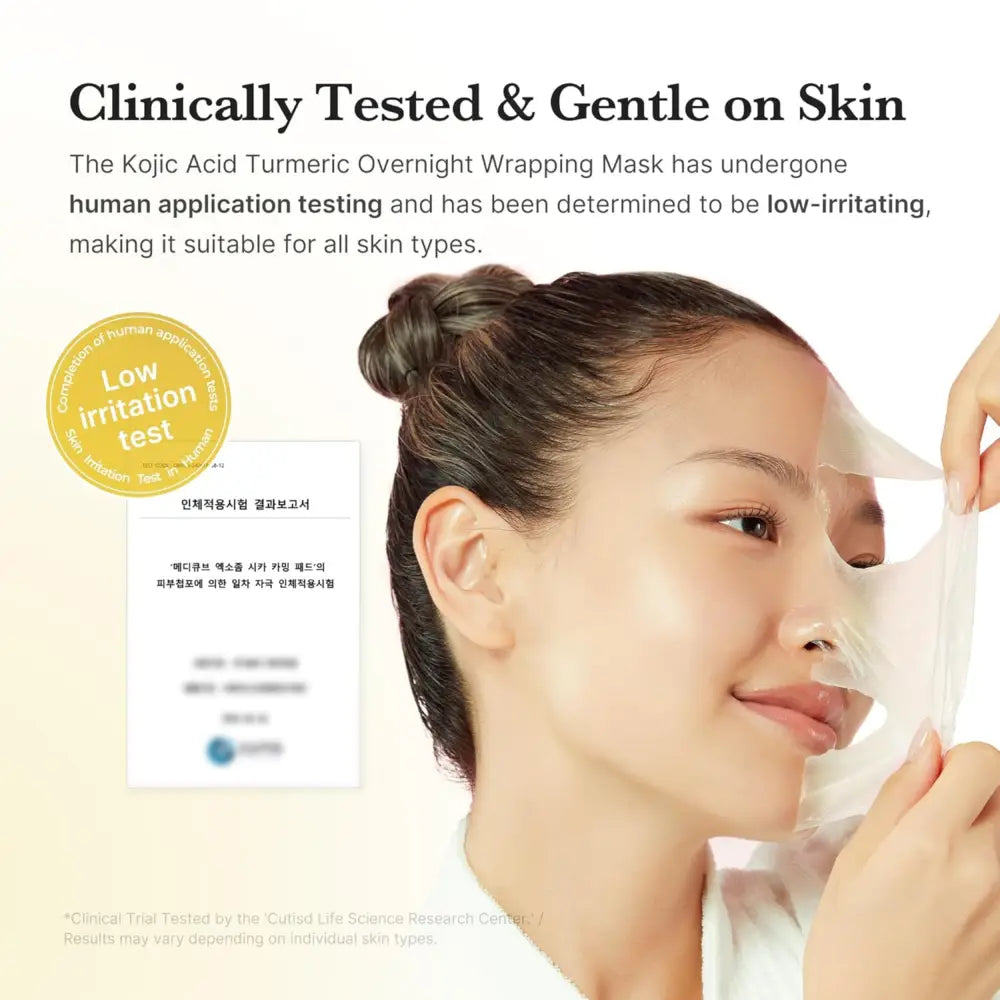 A translucent thin kojic acid wrapping mask with subtle sheen gently peeled off the face korean skincare south africa