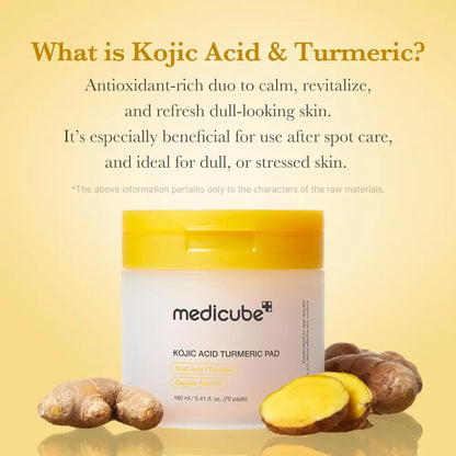 Kojic Acid Turmeric Pad (70ea) - Toner and Medicube Toners