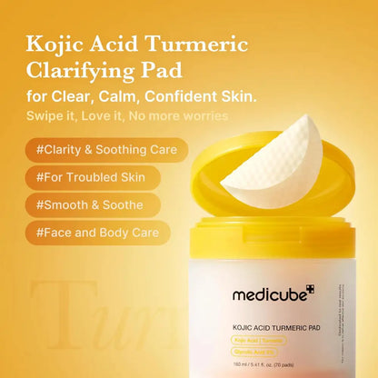 Kojic Acid Turmeric Pad (70ea) - Toner and Medicube Toners