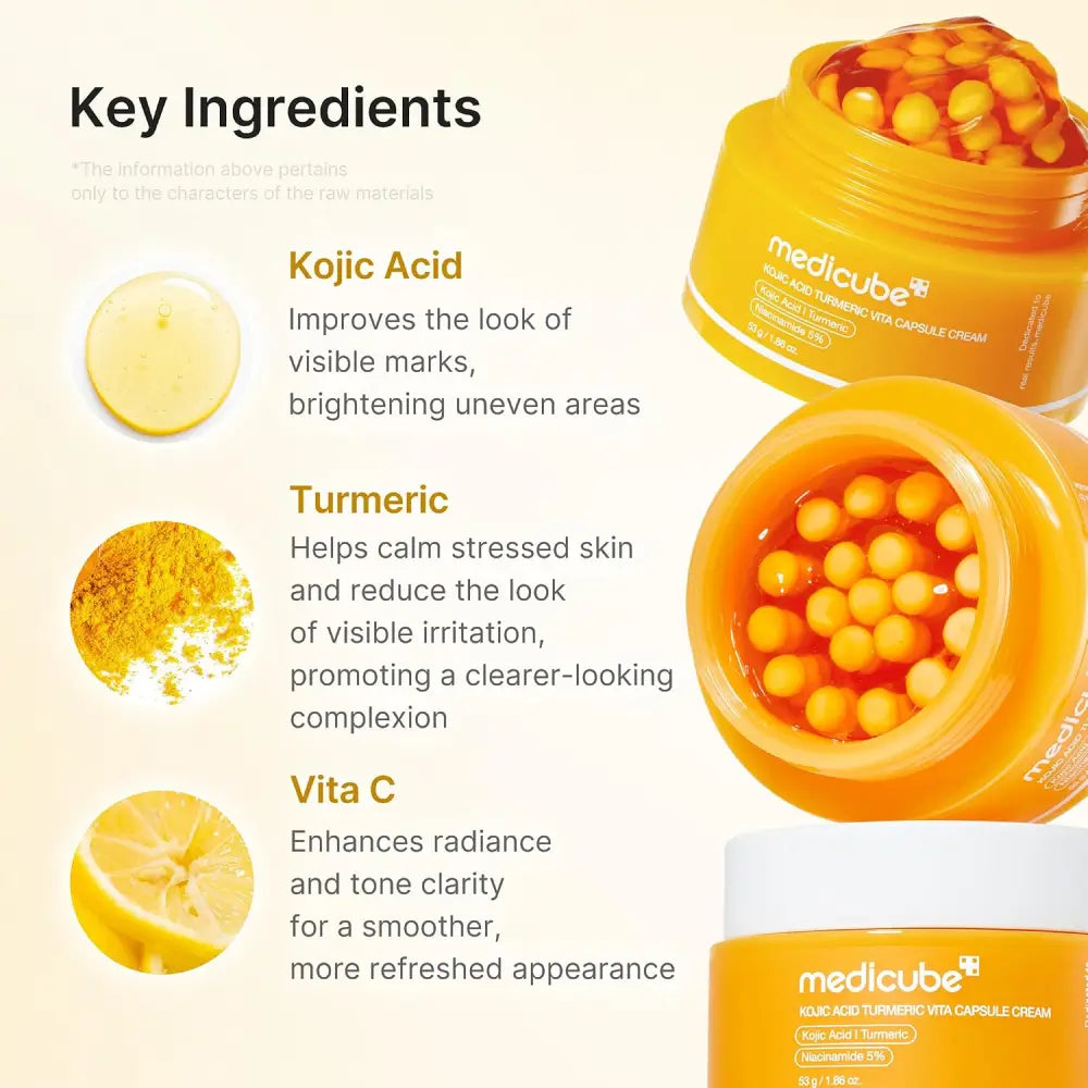 Kojic Acid Turmeric Vita Capsule Cream - Moisturiser Medicube Face Moisturizers