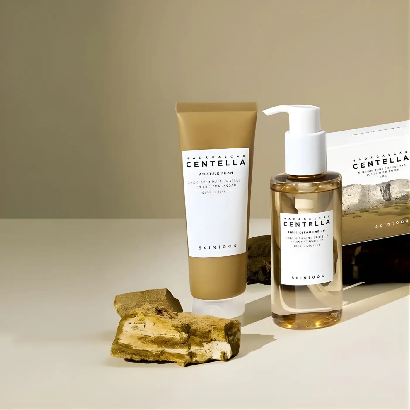 Gold-toned tube of skin1004 madagascan centella amodule foam from the cleansing double duo by best korean skincare brands sa