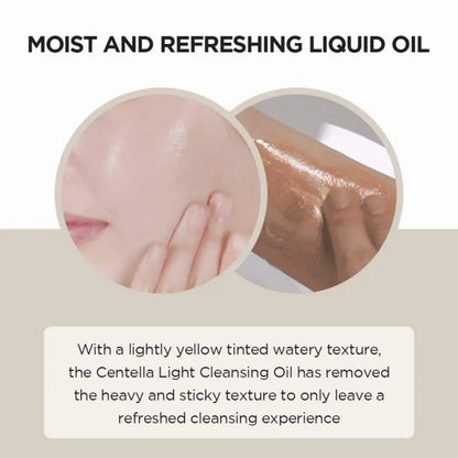 Madagascar Centella light cleansing oil 200ml with a refreshing lightly yellow-tinted texture for authentic k-beauty skincare
