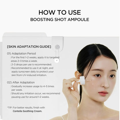 White plastic applicator with rounded tip and side button for madagascar centella niacinamide boosting shot ampoule in south africa