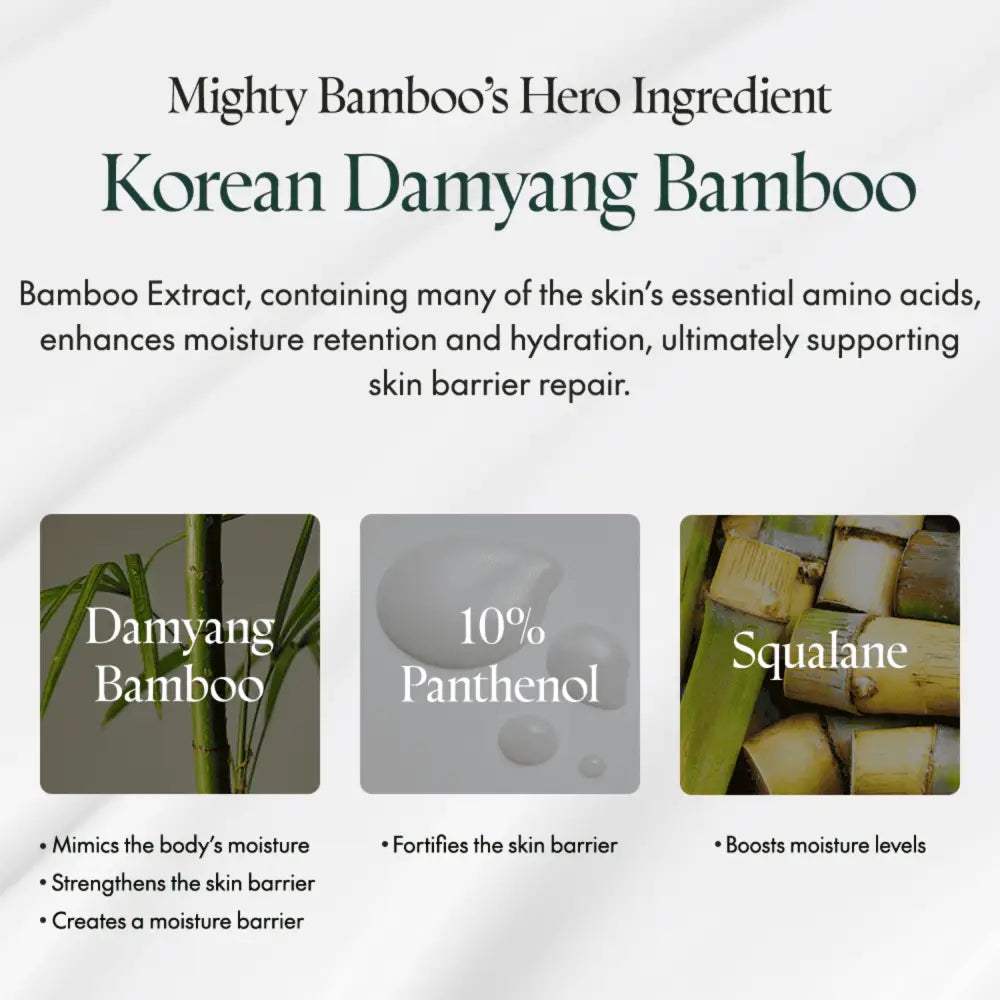 Mighty bamboo panthenol cream 100ml with bamboo extract panthenol and squalane for skin hydration and soothing