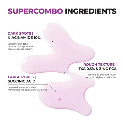 Pink niacinamide 10% serum 40ml with labeled ingredients for dark spots rough texture and large pores authentic korean skincare