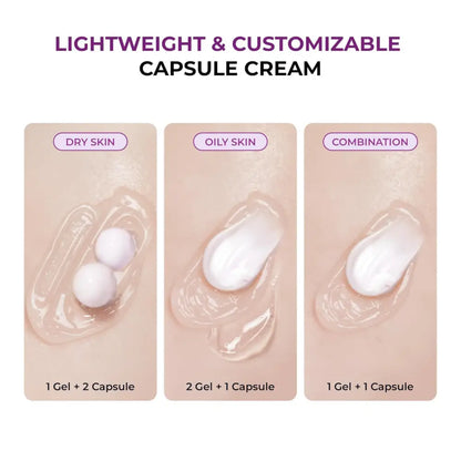 Lightweight jumiso niacinamide overnight cream 50ml with clear gel and white capsules targeting dark spots for all skin types