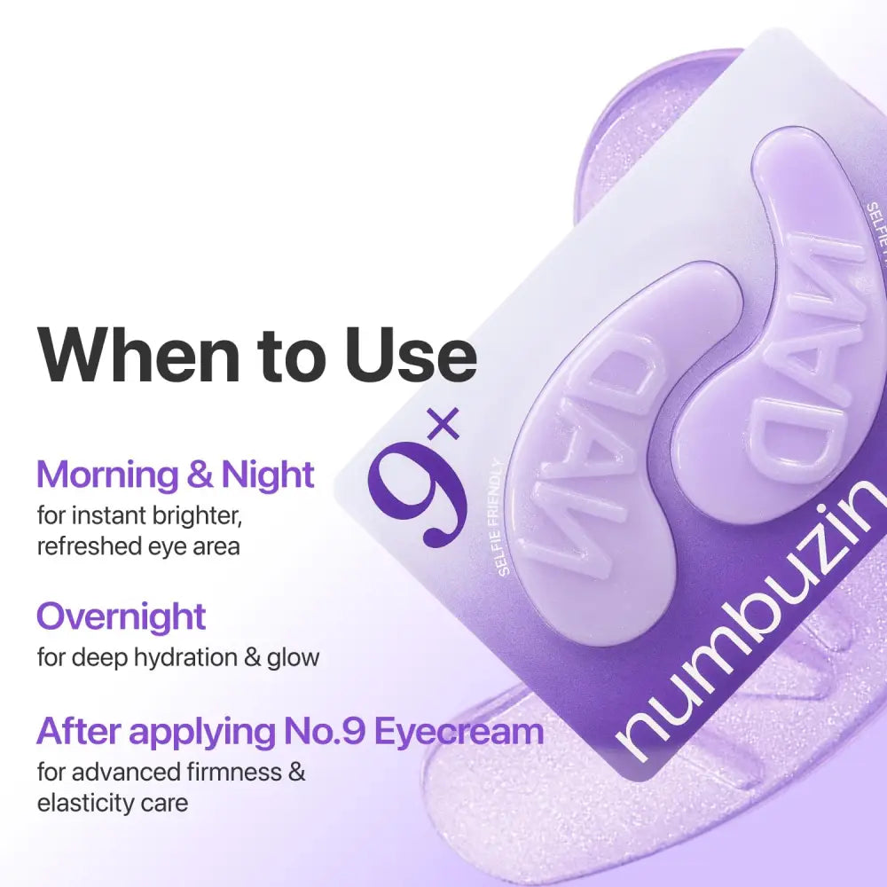 No.9 NAD+ Collagen Under Eye Patches - Care Numbuzin Skin Masks & Peels