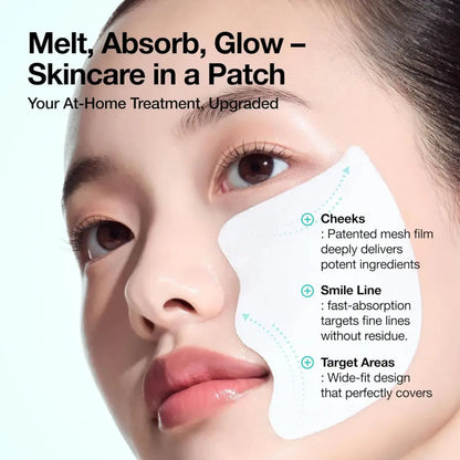 White melting patch with mesh film design from the best korean skincare brands sa for targeted collagen melting care