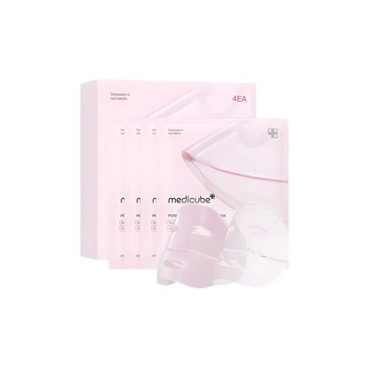 Pink medicube pdrn pink collagen gel mask set with translucent collagen gel masks in sleek packaging for skincare use