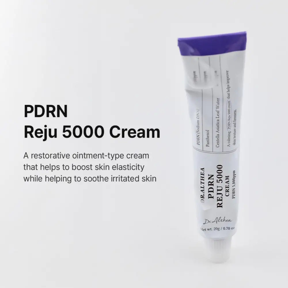 White tube cream with purple cap labeled dr pdrn reju 5000 cream for authentic k-beauty korean skincare south africa