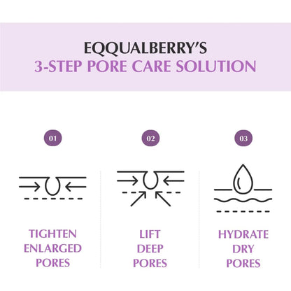 Eqqualberry purple pore minimizing serum 30ml with 3-step pore care from the best korean skincare brands sa