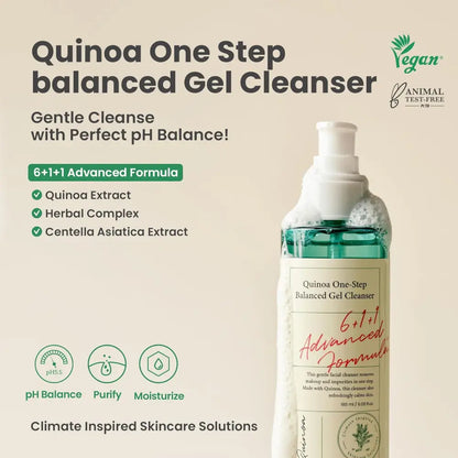 Quinoa One-Step Balanced Gel Cleanser - Water Based Cleanser