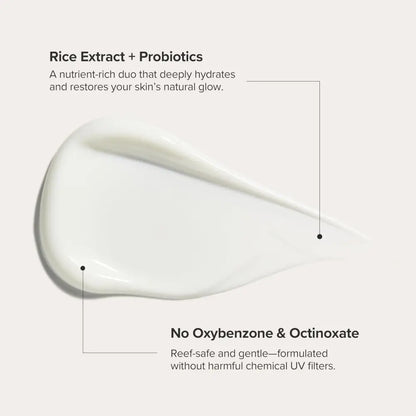 A smooth creamy white relief sun rice probiotics spf50 plus pa plus plus sunscreen for authentic korean skincare south africa