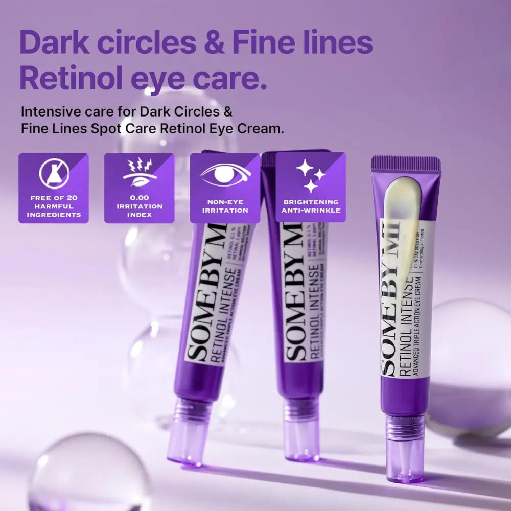 Purple tube of some by mi retinol intense advanced triple action eye cream 30ml for korean skincare South Africa