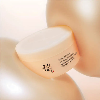 A soft peach translucent jar of Beauty of Joseon Revive Under Eye Patch with ginseng water for skincare South Africa