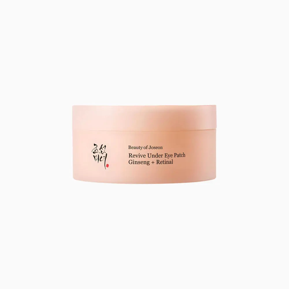 A soft peach cylindrical jar of beauty of joseon revive under eye patch with ginseng and retinal for skincare South Africa