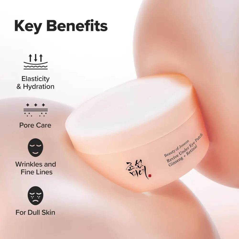 A soft peach cylindrical jar of Beauty of Joseon Revive under eye patch with ginseng water for skincare South Africa