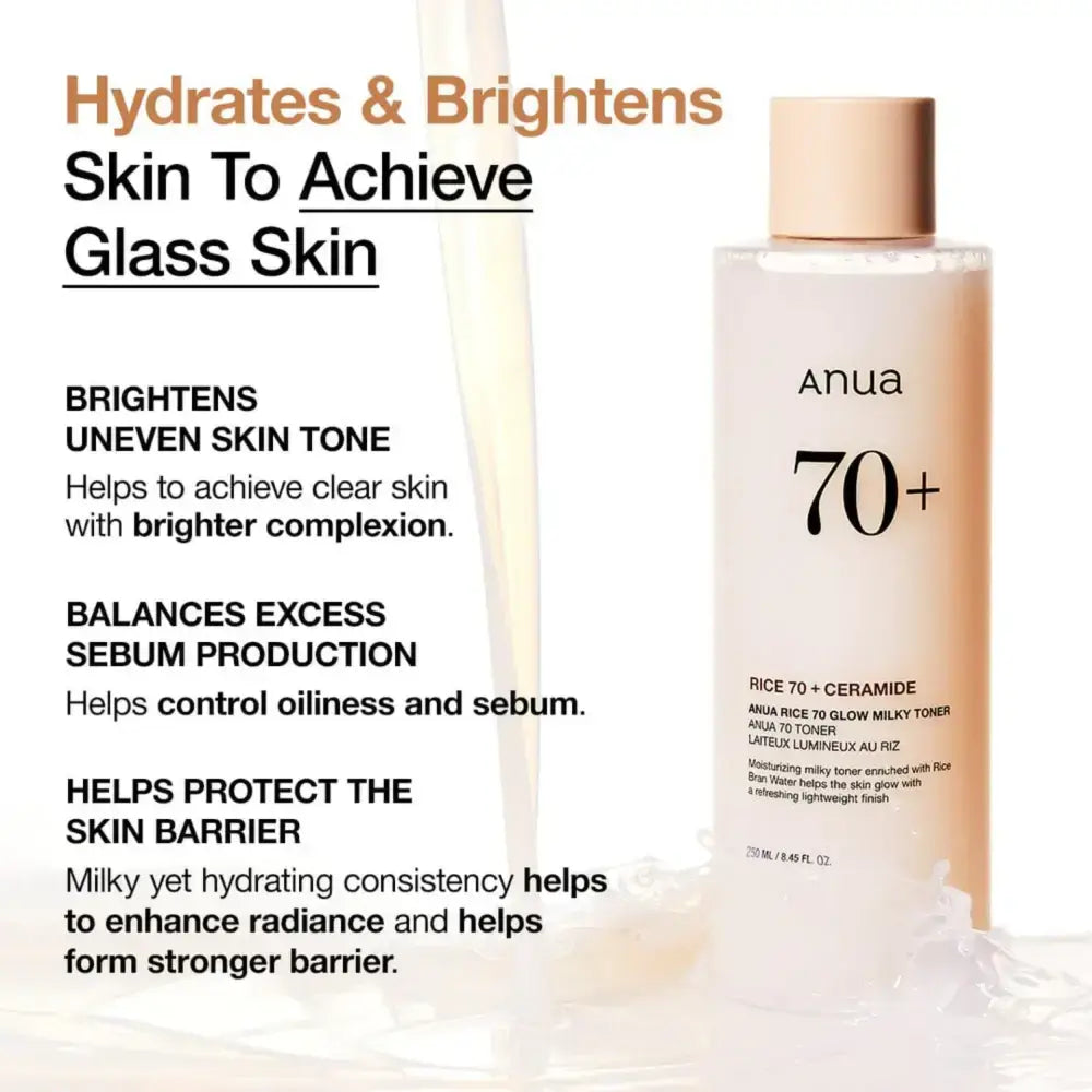 Rice 70 Glow Milky Toner 40ml - and Pad Anua Toners