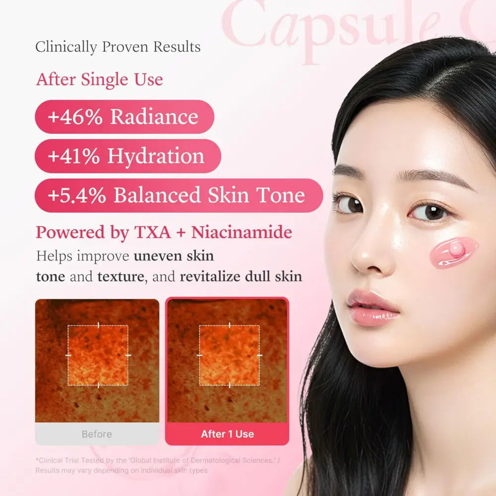 Pink txa niacinamide capsule cream 55g for radiant hydrated skin and improved skin tone in skincare routine