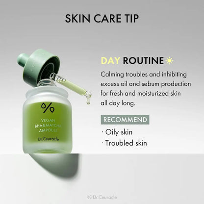 Vegan BHA & Matcha Ampoule 30ml - Serum and Dr Ceuracle Face Serums
