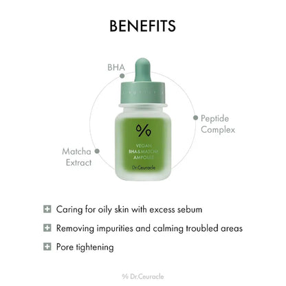 Vegan BHA & Matcha Ampoule 30ml - Serum and Dr Ceuracle Face Serums
