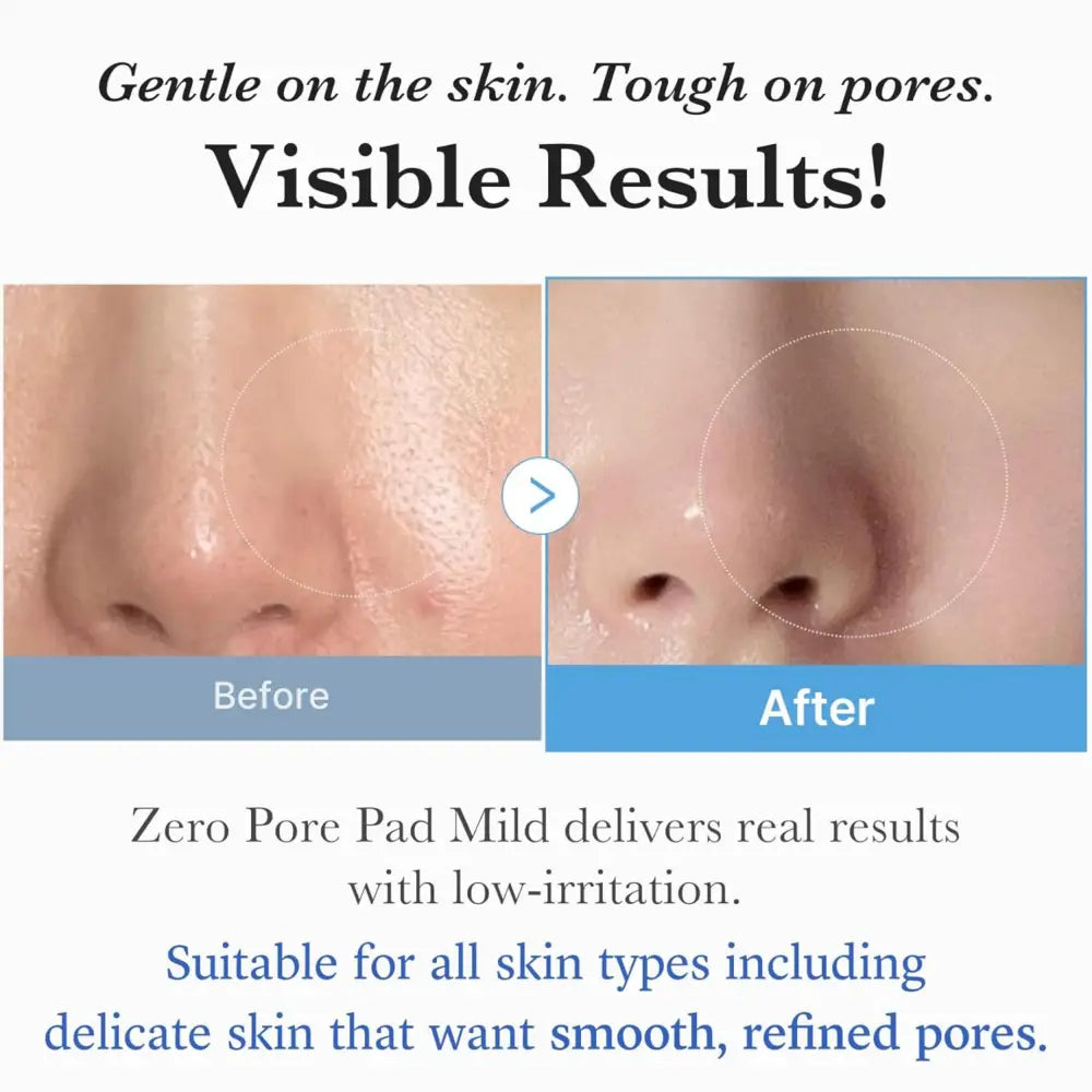 Zero pore pad mild gentle white skincare pad designed for smooth refined pores and sensitive skin care use